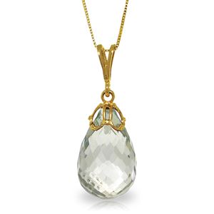 ALARRI 7 Carat 14K Solid Gold Engage Green Amethyst Necklace