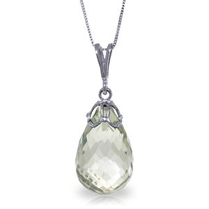 ALARRI 7 Carat 14K Solid White Gold Boundless Ocean Green Amethyst Necklace