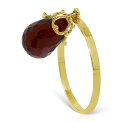 ALARRI 3 CTW 14K Solid Gold Ring Dangling Briolette Garnet