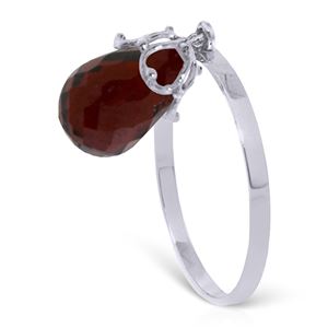 ALARRI 3 CTW 14K Solid White Gold Ring Dangling Briolette Garnet