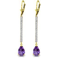 ALARRI 3.6 CTW 14K Solid Gold Last Act Amethyst Diamond Earrings