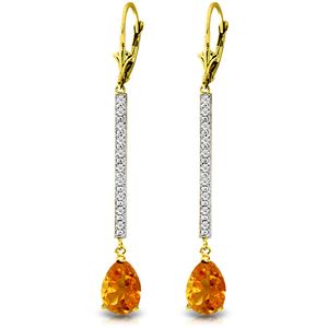 ALARRI 3.6 CTW 14K Solid Gold Last Act Citrine Diamond Earrings