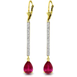 ALARRI 3.6 Carat 14K Solid Gold Earrings Diamond Ruby