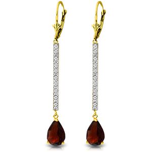 ALARRI 3.6 Carat 14K Solid Gold Earrings Diamond Garnet