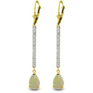 ALARRI 1.64 Carat 14K Solid Gold Earrings Diamond Opal