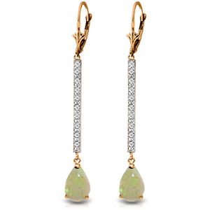 ALARRI 14K Solid Rose Gold Earrings w/ Diamonds & Opals