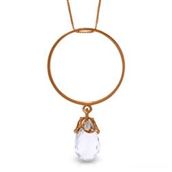 ALARRI 14K Solid Rose Gold Necklace w/ Briolette Rose Topaz