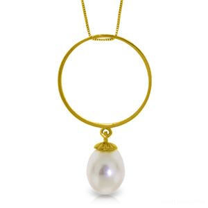 ALARRI 4 Carat 14K Solid Gold Necklace Briolette Pearl