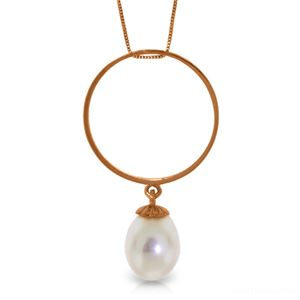 ALARRI 14K Solid Rose Gold Necklace w/ Briolette Pearl