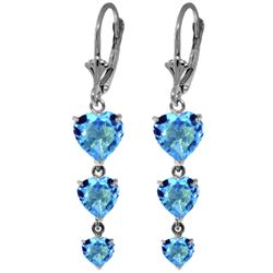 ALARRI 6 Carat 14K Solid Gold Kind Wind Blows Blue Topaz Earrings