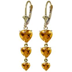 ALARRI 6 CTW 14K Solid Gold Heartthrob Citrine Earrings