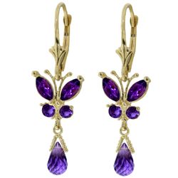 ALARRI 2.74 Carat 14K Solid Gold Hope Amethyst Earrings