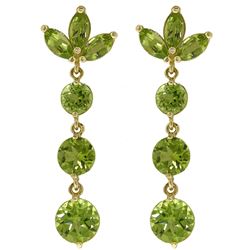 ALARRI 8.7 Carat 14K Solid Gold Dangling Earrings Natural Peridot