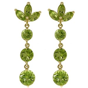 ALARRI 8.7 Carat 14K Solid Gold Dangling Earrings Natural Peridot