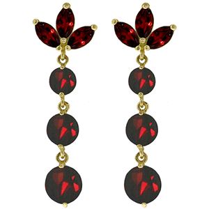 ALARRI 8.7 CTW 14K Solid Gold Dangling Earrings Natural Garnet