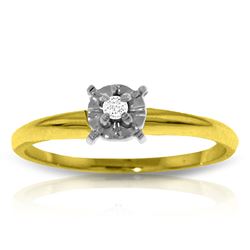 ALARRI 0.03 Carat 14K Solid Gold Solitaire Ring 0.05 Carat Natural Diamond