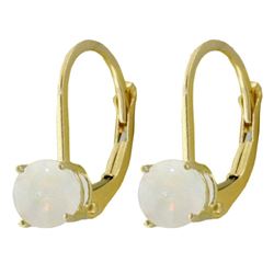 ALARRI 0.7 Carat 14K Solid Gold Optic White Opal Earrings