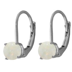 ALARRI 0.7 CTW 14K Solid White Gold Crème De La Crème Opal Earrings