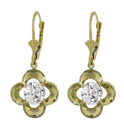 ALARRI 1 Carat 14K Solid Gold Leverback Earrings Natural 1.0 Carat Diamond