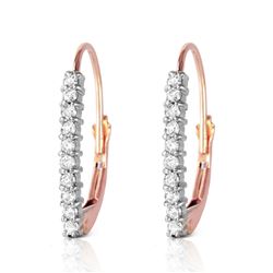 ALARRI 14K Solid Rose Gold Leverback Earrings w/ Natural Diamonds