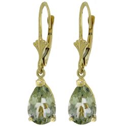 ALARRI 2.5 Carat 14K Solid Gold Extravaganza Green Amethyst Earrings