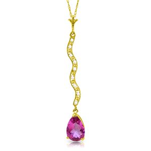 ALARRI 1.79 CTW 14K Solid Gold Wherever Whenever Pink Topaz Necklace