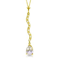 ALARRI 1.79 Carat 14K Solid Gold Incessant White Topaz Diamond Necklace