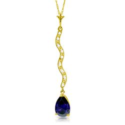 ALARRI 1.79 Carat 14K Solid Gold Opportunities Sapphire Diamond Necklace