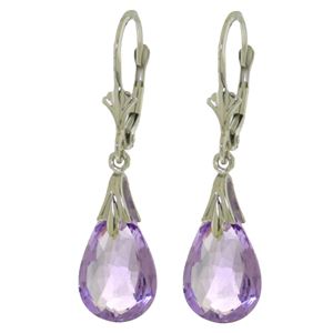 ALARRI 6 Carat 14K Solid White Gold Enticement Amethyst Earrings