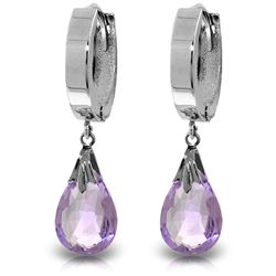 ALARRI 6 CTW 14K Solid White Gold Sea Of Purple Amethyst Earrings