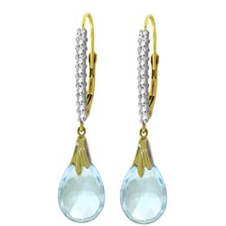 ALARRI 6.3 CTW 14K Solid Gold Cordelia Blue Topaz Diamond Earrings
