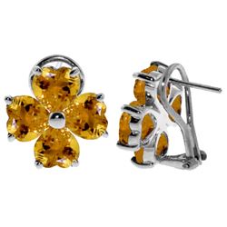 ALARRI 6.5 CTW 14K Solid White Gold Sultry Look Citrine Earrings