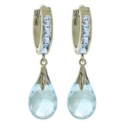 ALARRI 6.85 CTW 14K Solid White Gold Paint The Town Blue Topaz Earrings