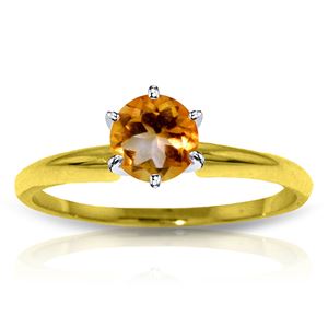 ALARRI 0.65 Carat 14K Solid Gold Solitaire Ring Natural Citrine