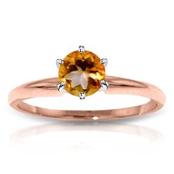 ALARRI 14K Solid Rose Gold Solitaire Ring w/ Natural Citrine