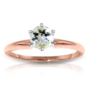 ALARRI 14K Solid Rose Gold Solitaire Ring w/ Natural Aquamarine