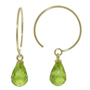 ALARRI 1.35 Carat 14K Solid Gold Circle Wire Earrings Peridot