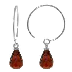 ALARRI 1.35 CTW 14K Solid White Gold Circle Wire Earrings Garnet