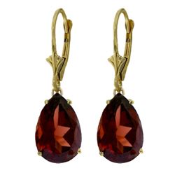 ALARRI 10 CTW 14K Solid Gold Leverback Earrings Natural Garnet