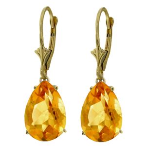 ALARRI 10 Carat 14K Solid Gold Leverback Earrings Natural Citrine