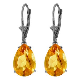 ALARRI 10 CTW 14K Solid White Gold Leverback Earrings Natural Citrine