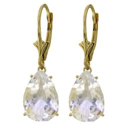 ALARRI 10 CTW 14K Solid Gold Carolina White Topaz Earrings