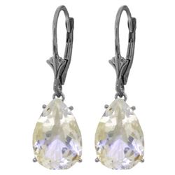 ALARRI 10 CTW 14K Solid White Gold Fountains Of Fun White Topaz Earrings