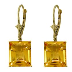 ALARRI 13 CTW 14K Solid Gold Leverback Earrings Citrine