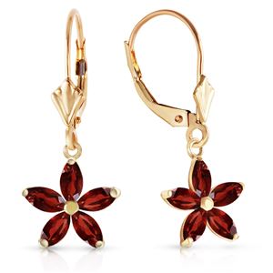 ALARRI 2.8 Carat 14K Solid Gold Starglow Garnet Earrings