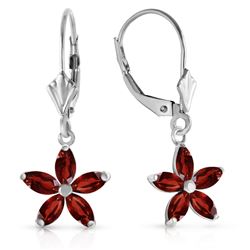 ALARRI 2.8 CTW 14K Solid White Gold Will To Love Garnet Earrings