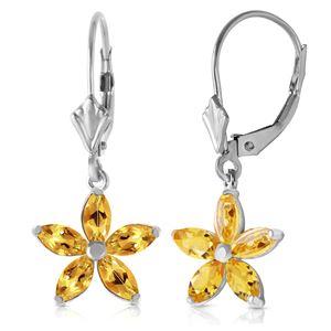 ALARRI 2.8 Carat 14K Solid White Gold Open The Way Citrine Earrings