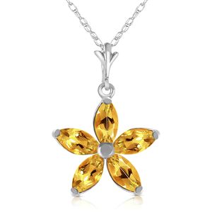 ALARRI 1.4 Carat 14K Solid White Gold Cheer In My Heart Citrine Necklace