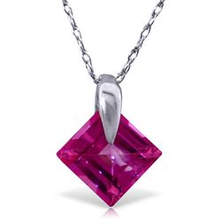 ALARRI 1.16 Carat 14K Solid White Gold Applause Pink Topaz Necklace