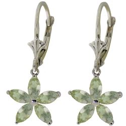 ALARRI 2.8 CTW 14K Solid White Gold Blanche Green Amethyst Earrings